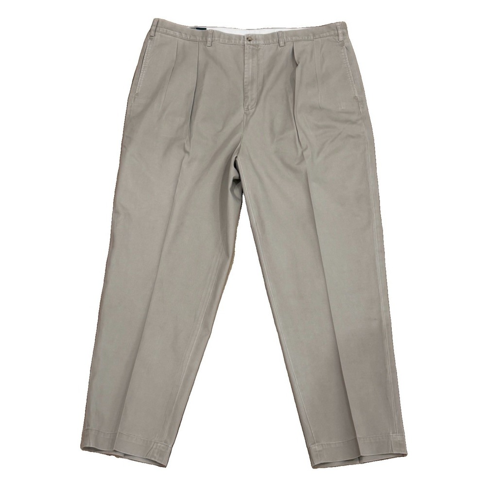 Polo Ralph Lauren Big Andrew Pants Men's Pleated Khakis 46B x 32 100% Cotton